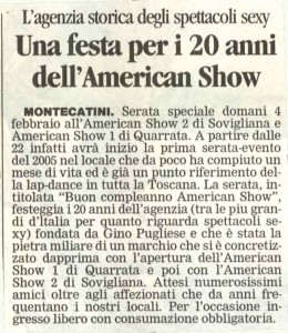 American Show Lap Dance Toscana 03-02-05 20 anni  